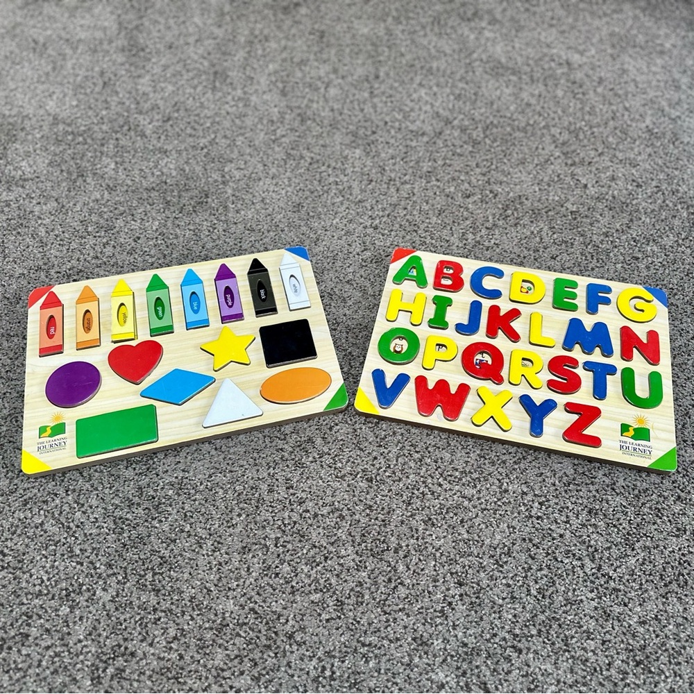 2 Learning Journey Wooden Puzzles (Alphabet + Colors & Shapes)